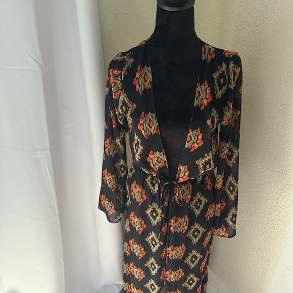 Forever 21 Black and Multicolor Patterned Dress - Picture 2 of 9